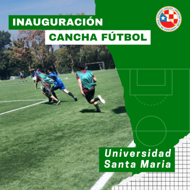 Estudiantes de la Universidad Santa María inauguraron la cancha de futbol